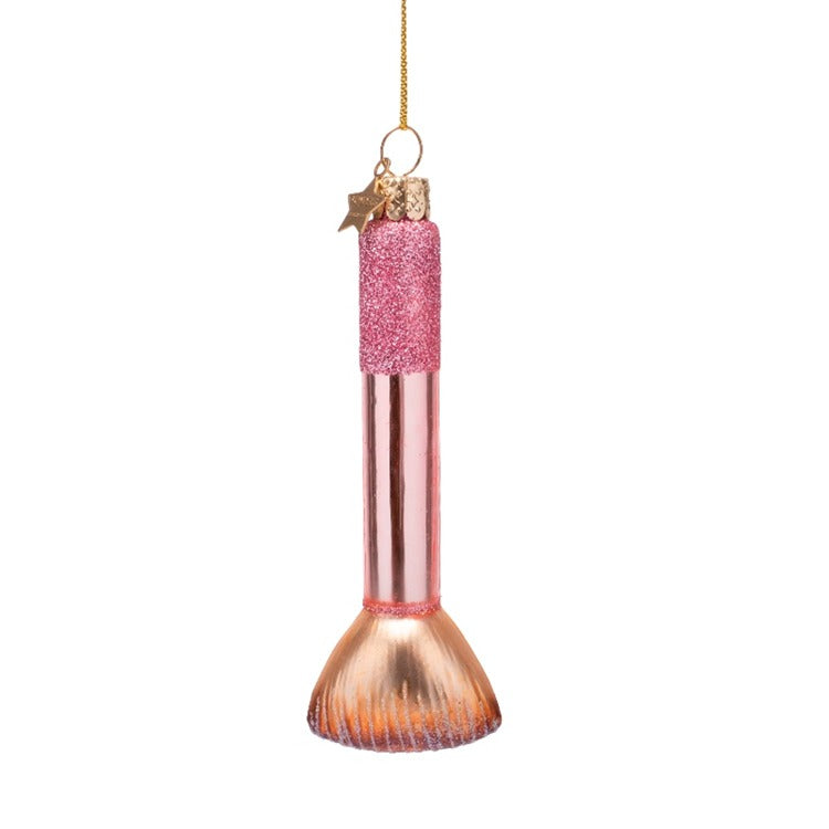 Ornament glass silver pink make up brush