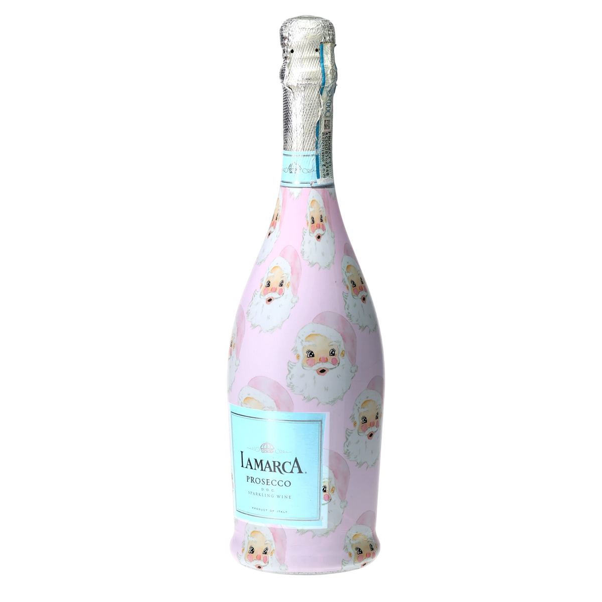Limited Edition Watercolor Pink Santa Prosecco Bottle Wrap