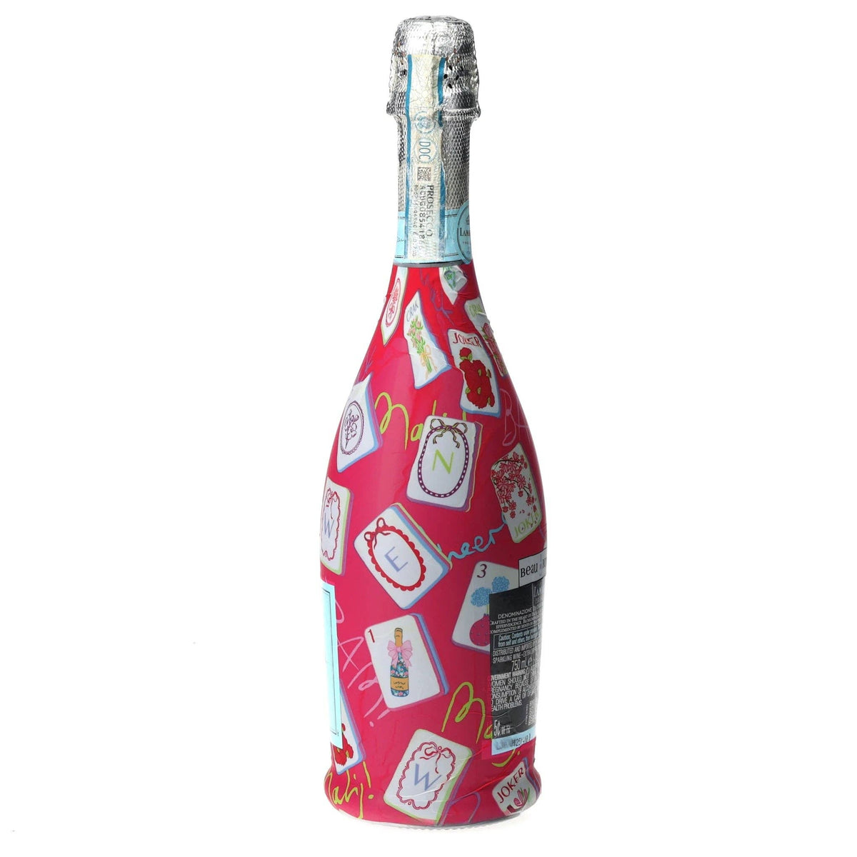 Pink Mahjong Prosecco Bottle Wrap