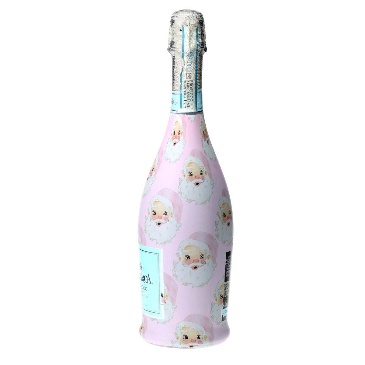 Limited Edition Watercolor Pink Santa Prosecco Bottle Wrap