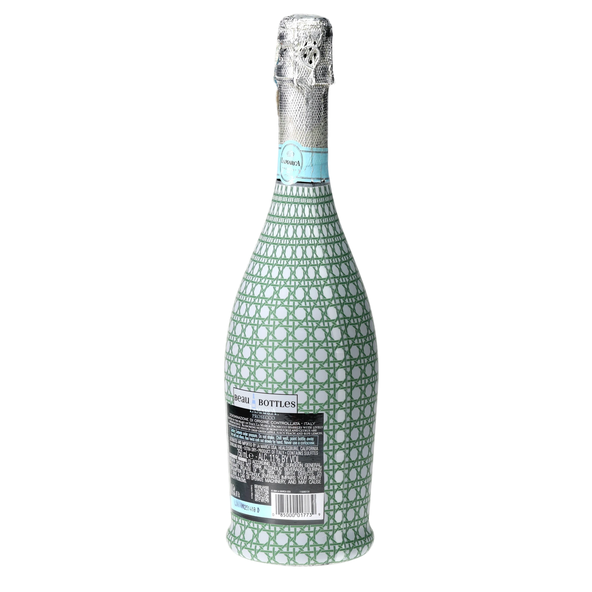 Sage & White Cane Prosecco Bottle Wrap