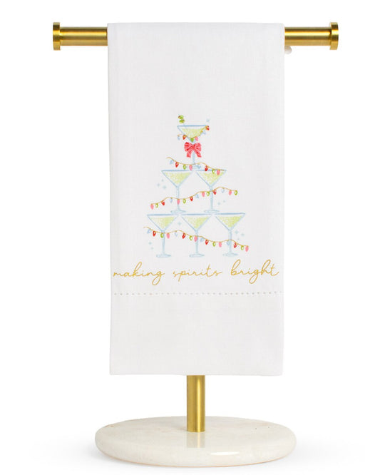 Making Spirits Bright Hemstitch Hand Towel