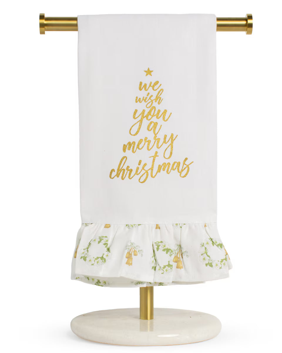 Christmas Amaryllis Ruffle Hand Towel