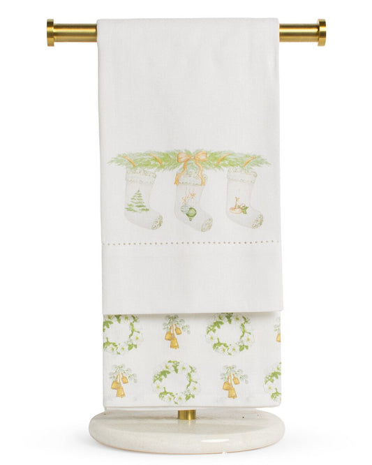 Amaryllis Stocking Hand Towels  Set of 2