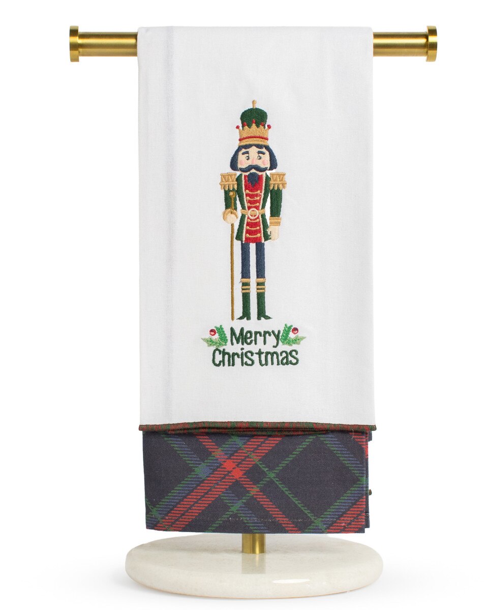Layton Plaid Nutcracker Hand Towels  Set of 2