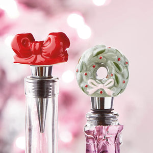 VERY MERRY BOW BOTTLE STOPPER
