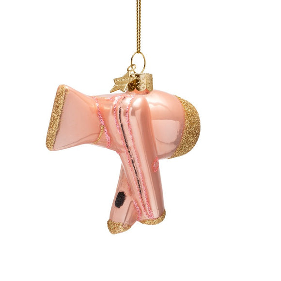 Ornament glass Pink orange Hair dryer