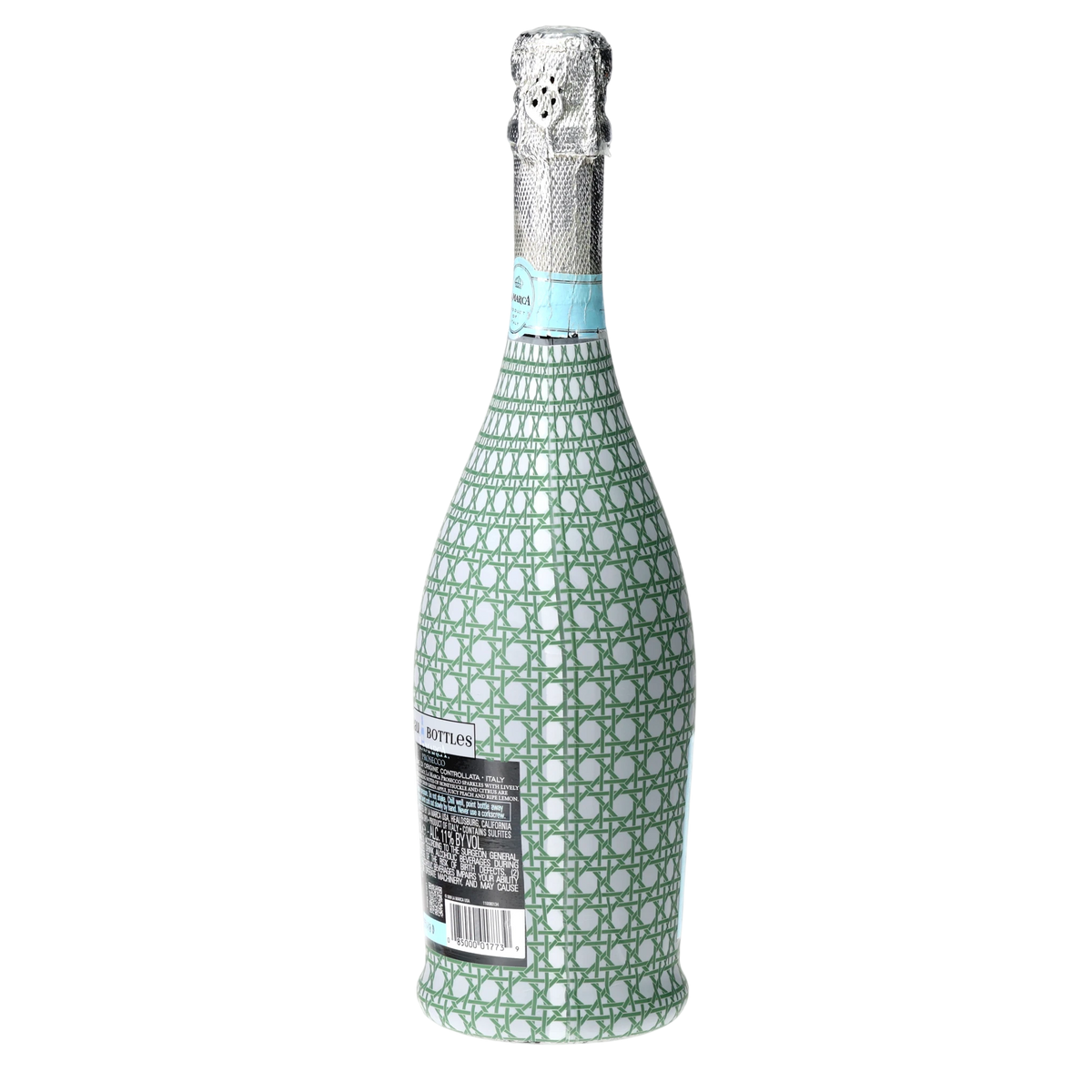 Sage & White Cane Prosecco Bottle Wrap
