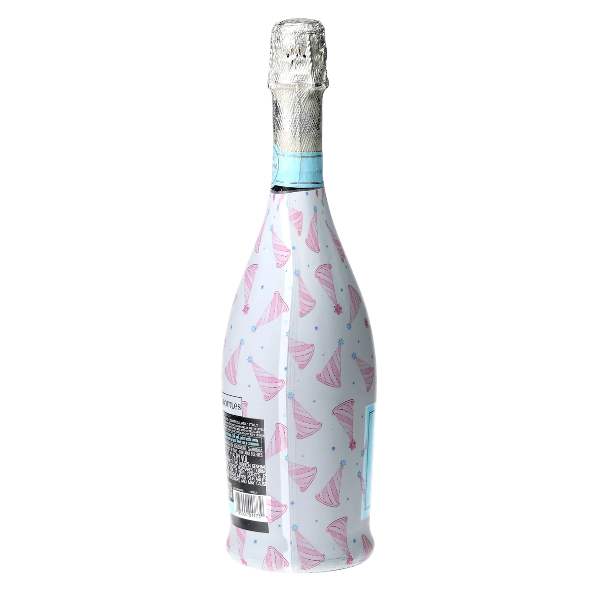 Pastel Birthday Party Hats Prosecco Bottle Wrap
