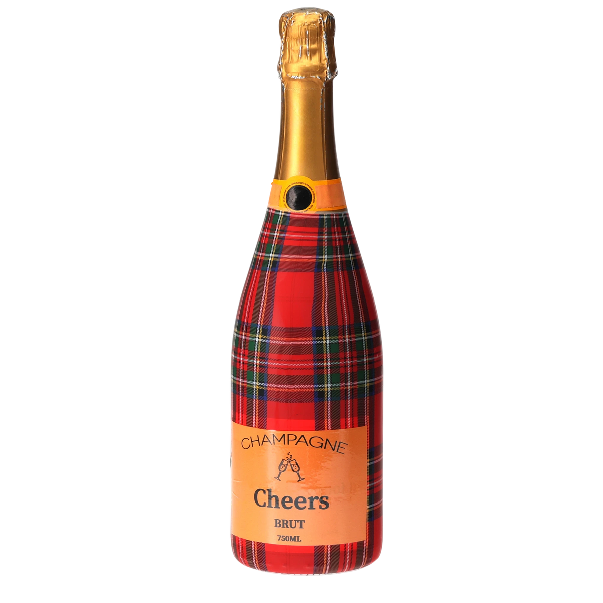 Red & Green Christmas Tartan Champagne Bottle Wrap