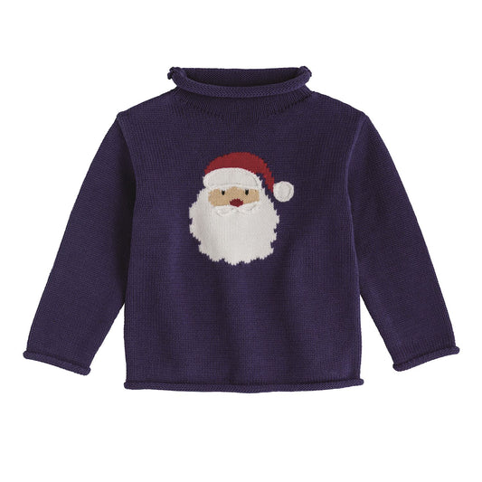 Navy Santa Rollneck Sweater