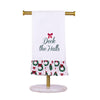 Deck the Halls Ruffle Hand Towel    White/Multi   20x28