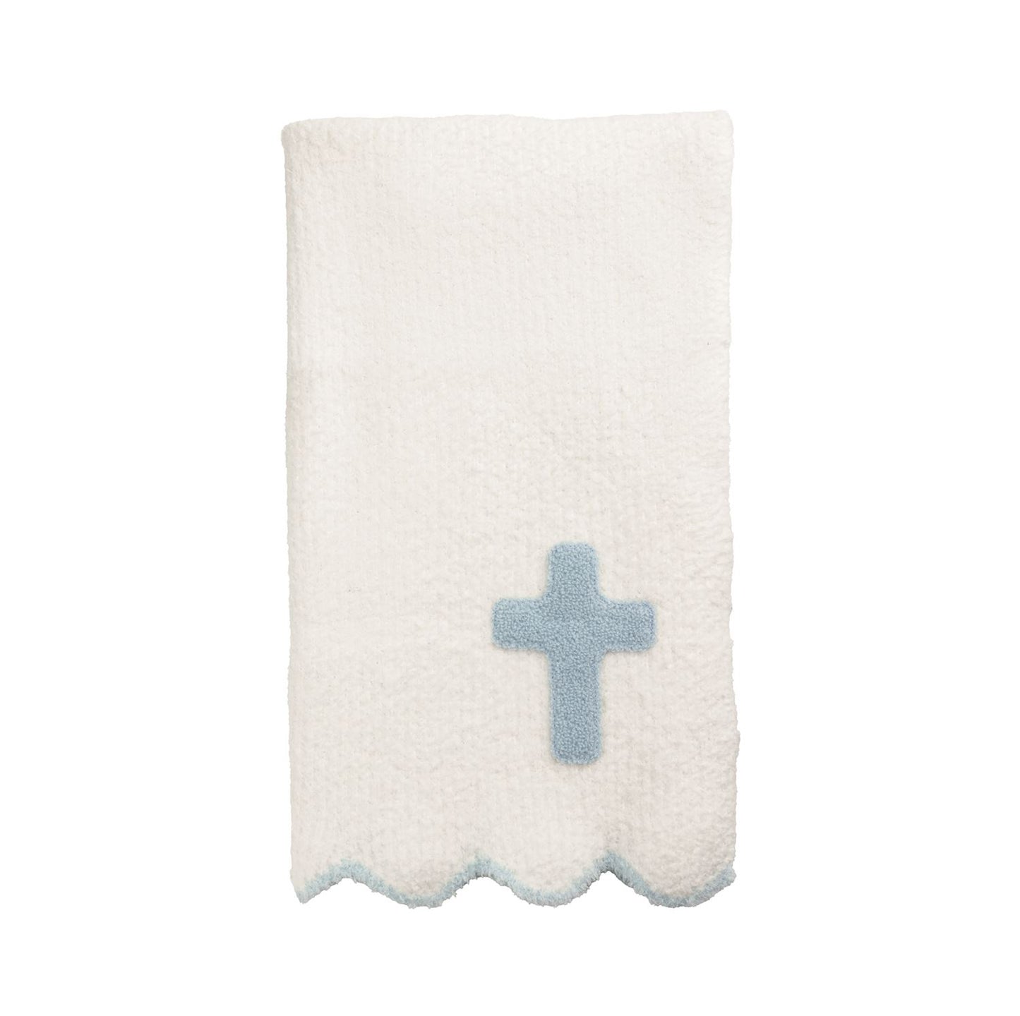 Blue Cross Chenille Blanket - does not include monogram