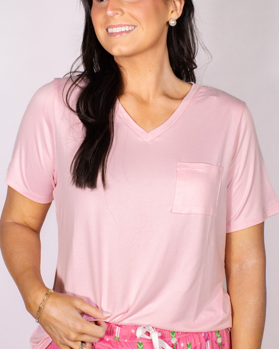 Wrapped in Ribbons Shorts and Pink T-Shirt Set