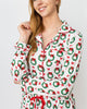 Clara Wreath Long Sleeve Button Up Sleep Shirt and Pants Set