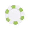 Scallop Plate in Lime/white 8"