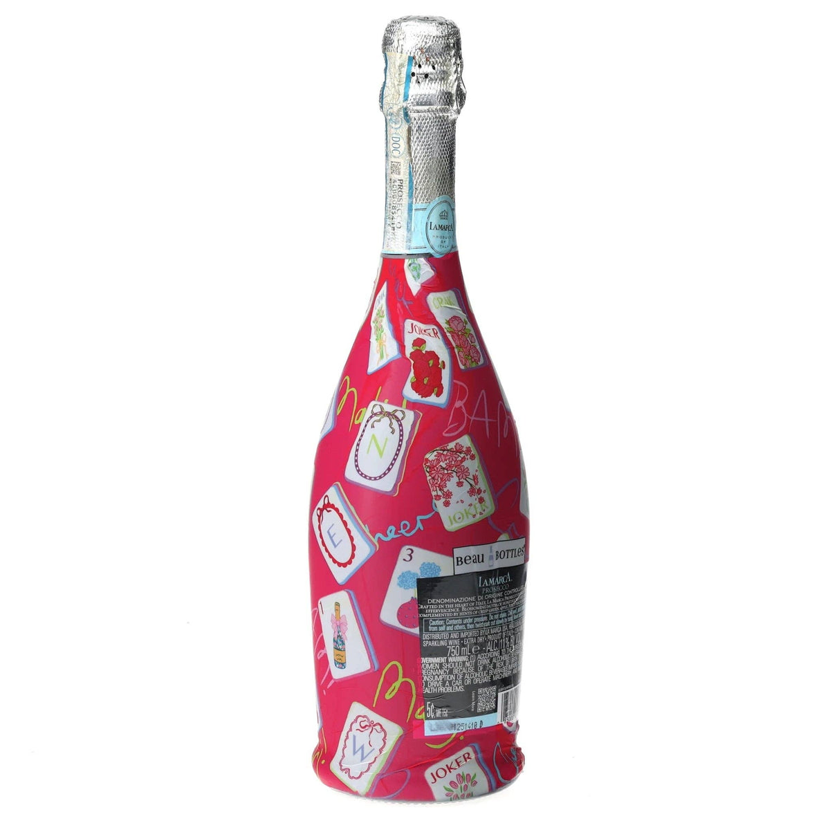 Pink Mahjong Prosecco Bottle Wrap