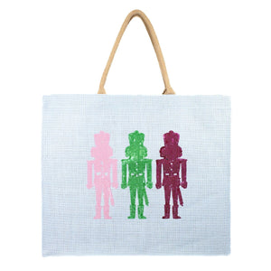 Candy Nutcracker Sequin Carryall Tote -Large