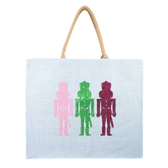 Candy Nutcracker Sequin Carryall Tote -Large