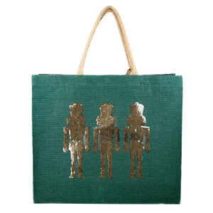 Glitzy Nutcracker Sequin Carryall Tote - large