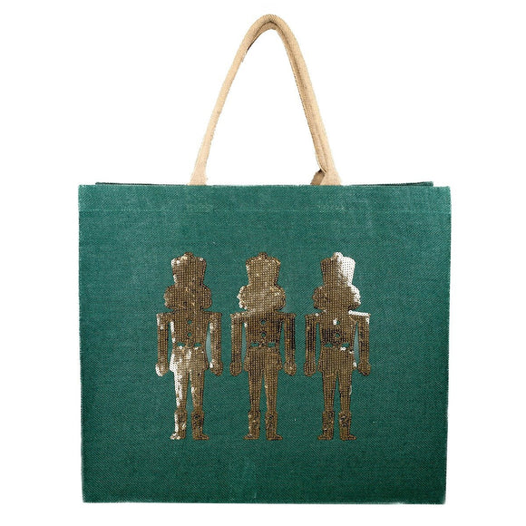Glitzy Nutcracker Sequin Carryall Tote - large
