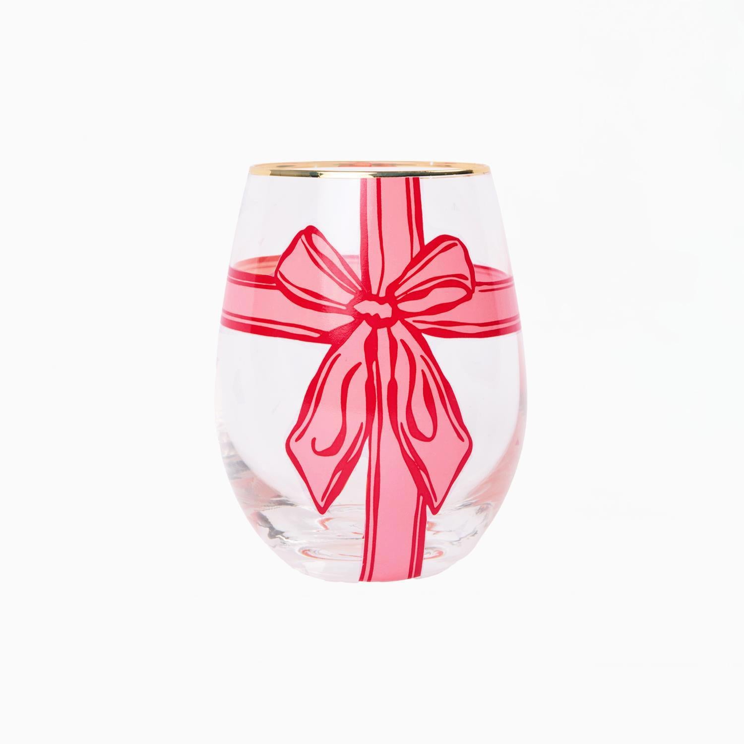 Wine Glass Peppermint Present