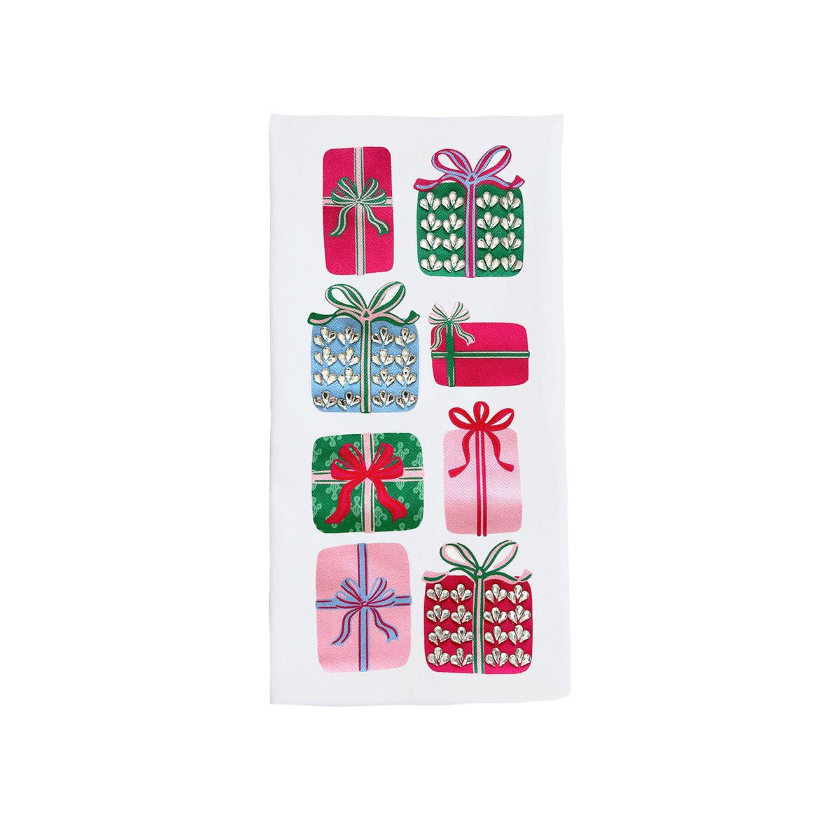 Tea Towel Wrapped In Cheer Presents