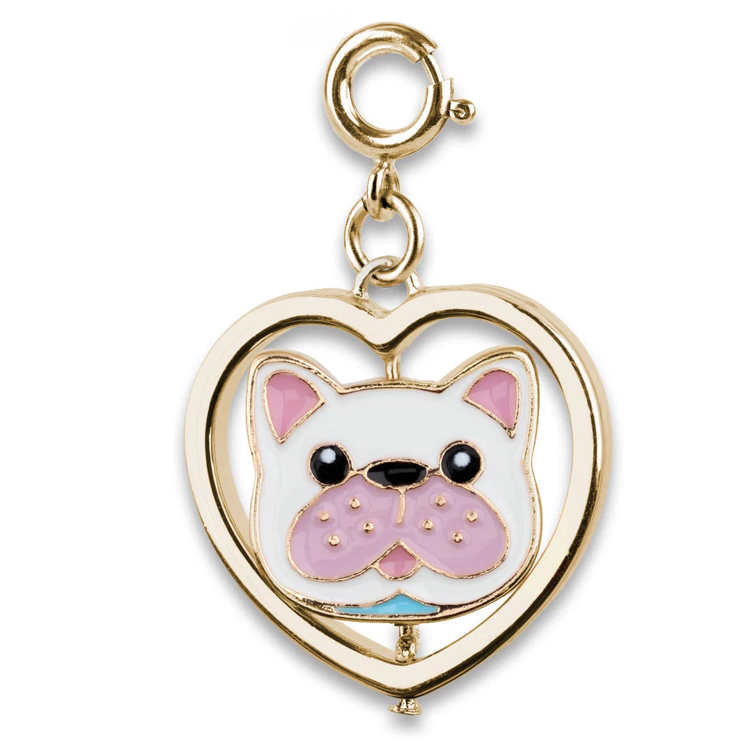 Gold Cat & Dog Spinner Charm
