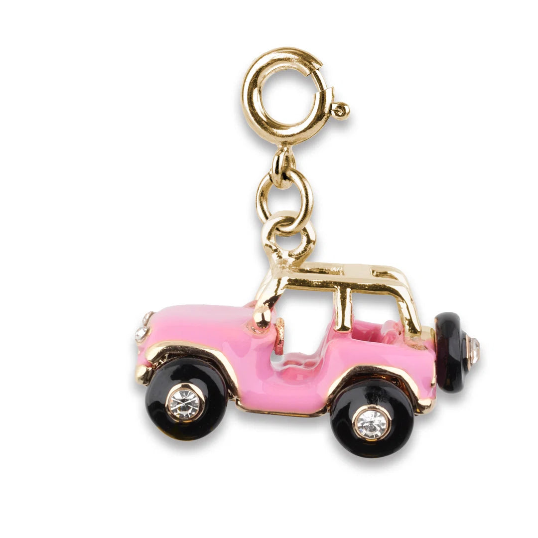 Gold Pink Jeep Charm
