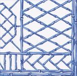 Bamboo Screen China Blue Linen Napkin Cocktail-15 In