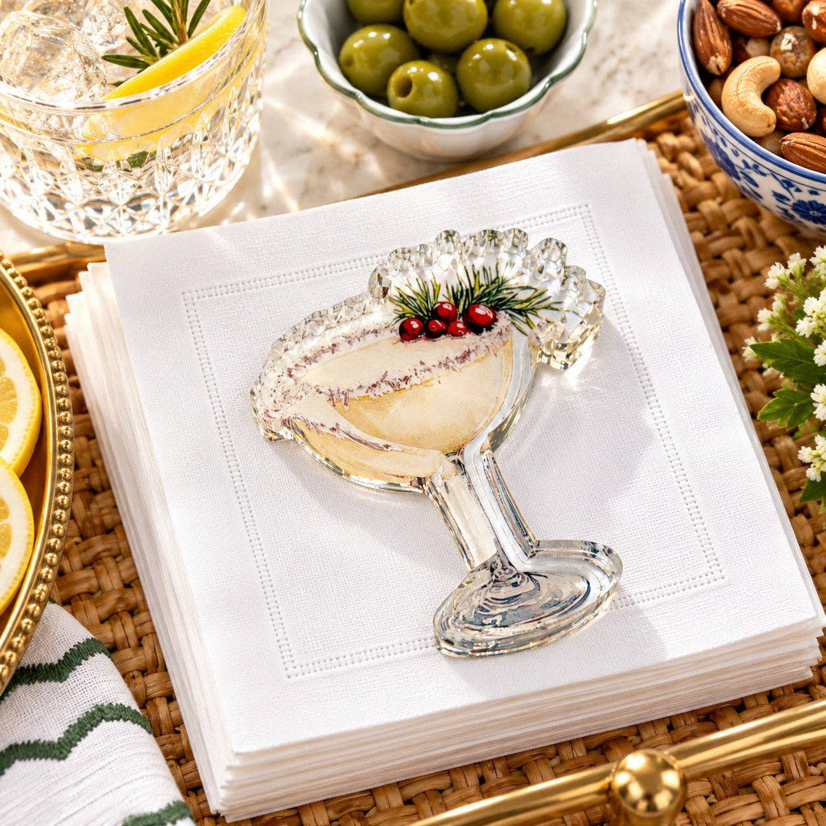 Acrylic Napkin Weight, Festive Cocktail
