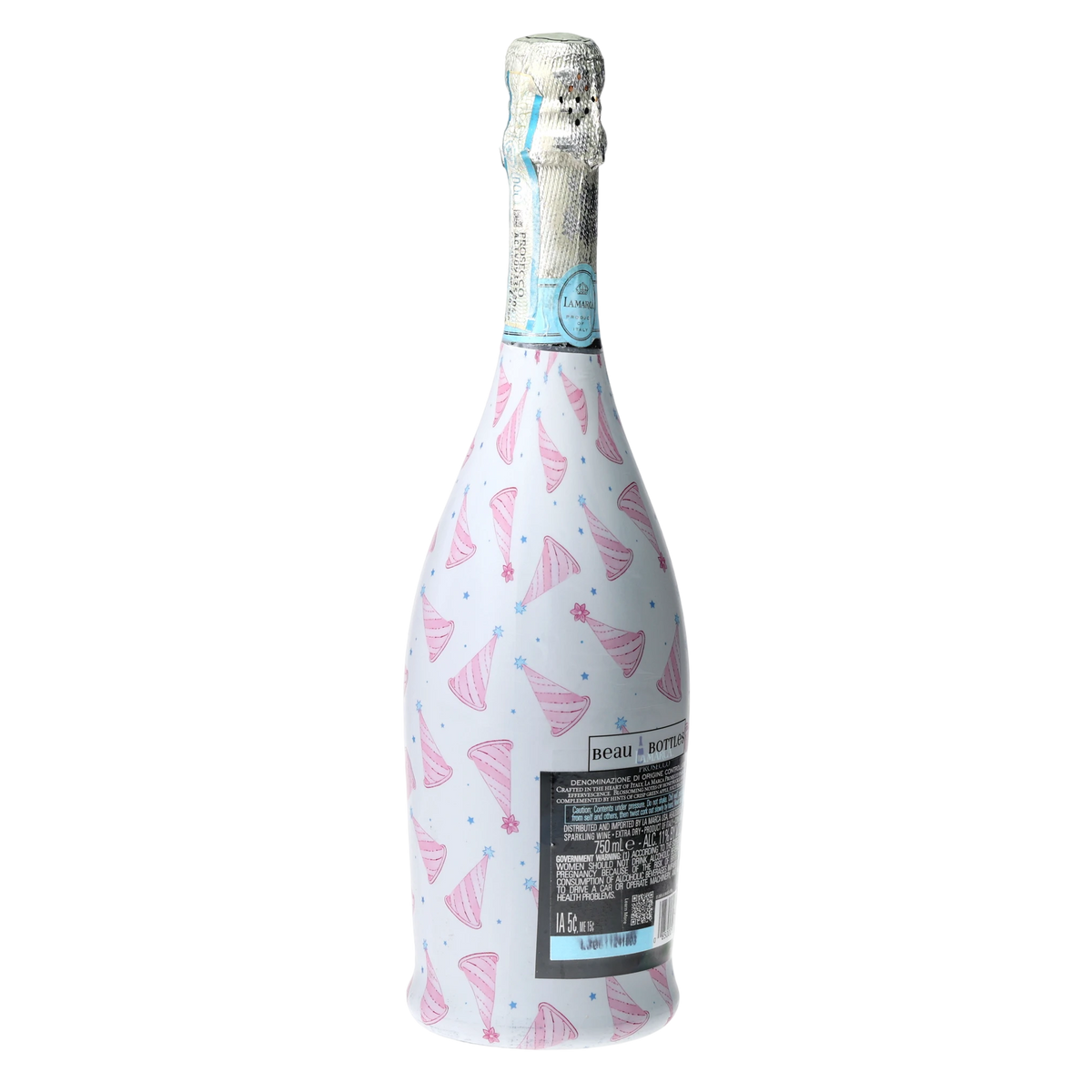 Pastel Birthday Party Hats Prosecco Bottle Wrap