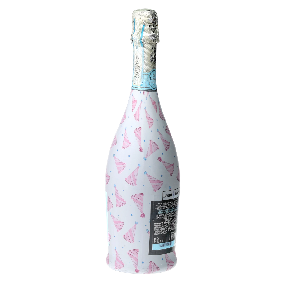Pastel Birthday Party Hats Prosecco Bottle Wrap