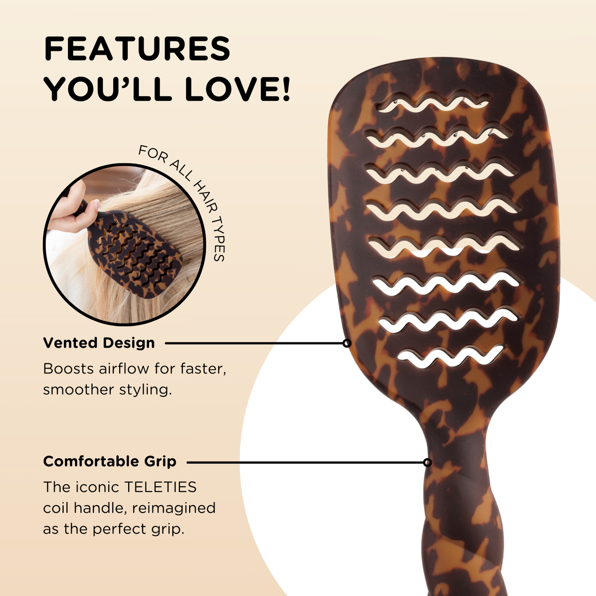 Vented Hair Brush | Tortoise