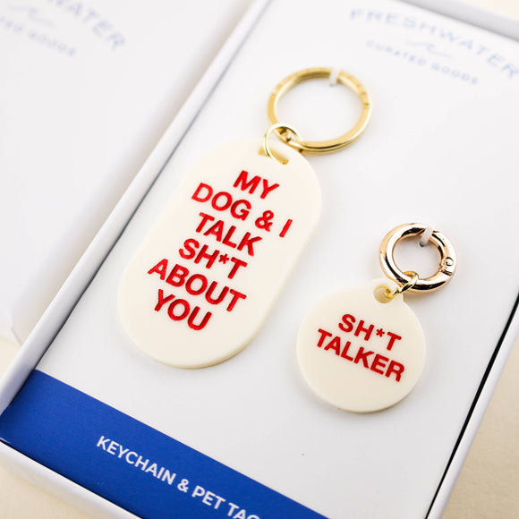 Sh*t Talker Keychain & Pet Tag Gift Set