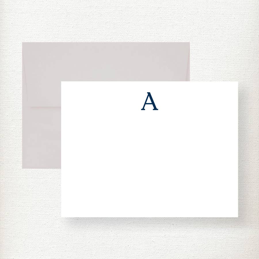 Classic Serif Initial Note Card