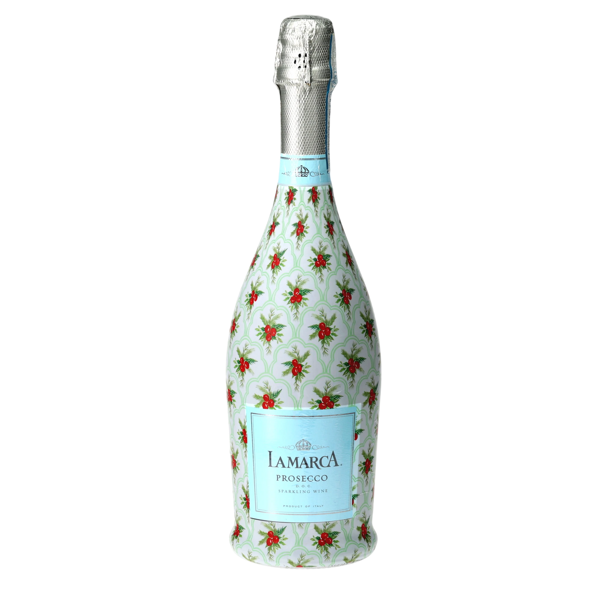 Limited Edition Scalloped Christmas Berries Prosecco Bottle Wrap