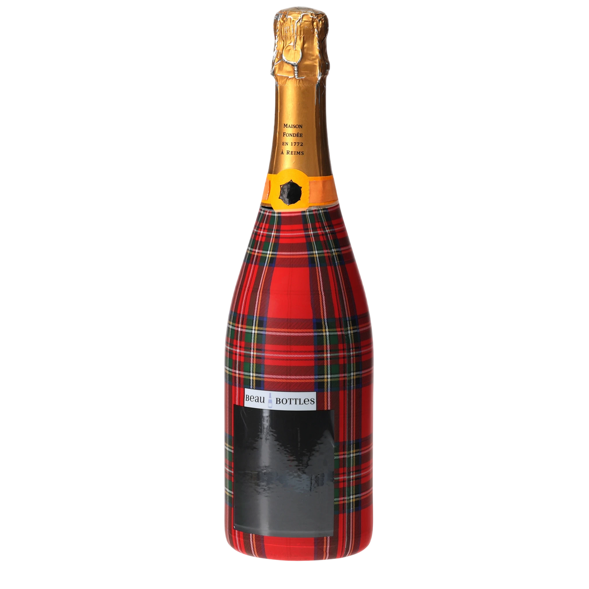 Red & Green Christmas Tartan Champagne Bottle Wrap
