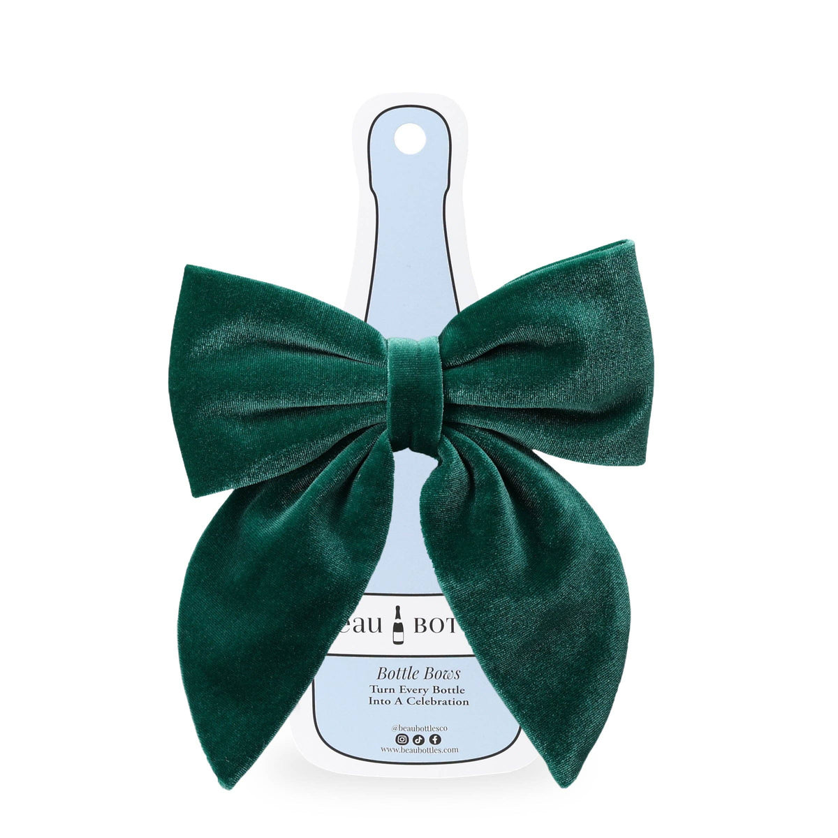 Green Velvet Bottle Bow