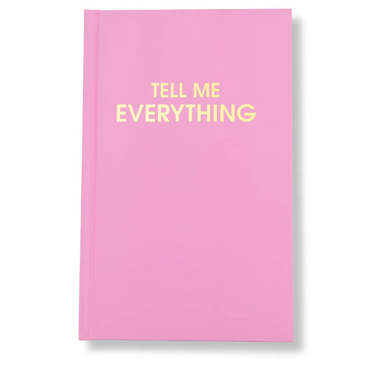 Tell Me Everything - Hardcover Daily Journal - Neon Peony