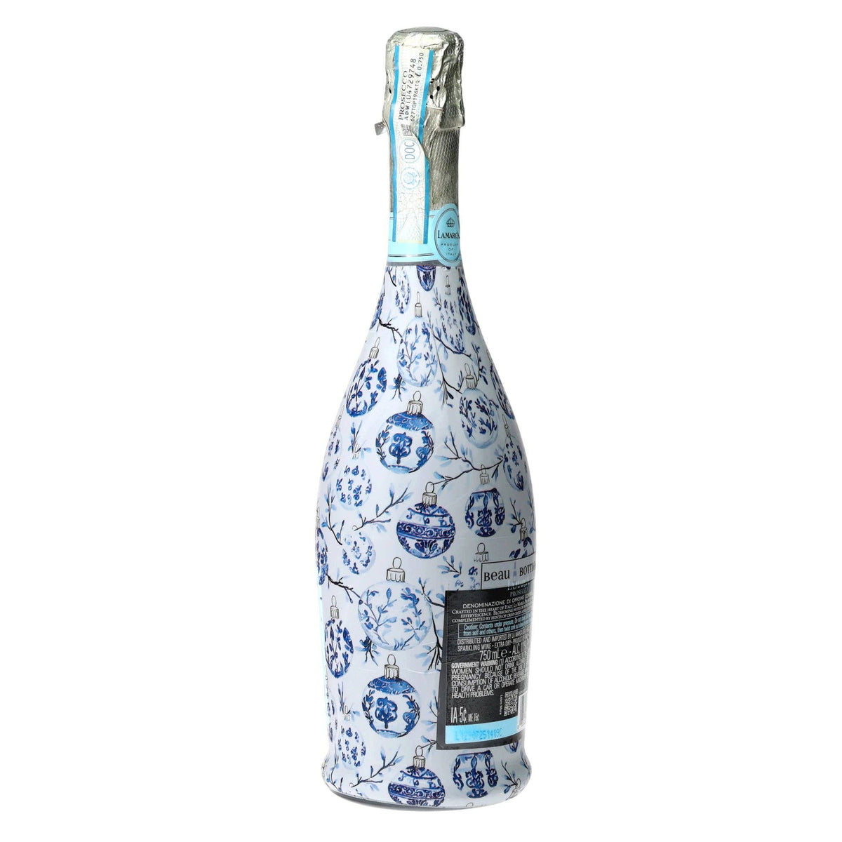 Limited Edition Blue Ornaments Prosecco Bottle Wrap