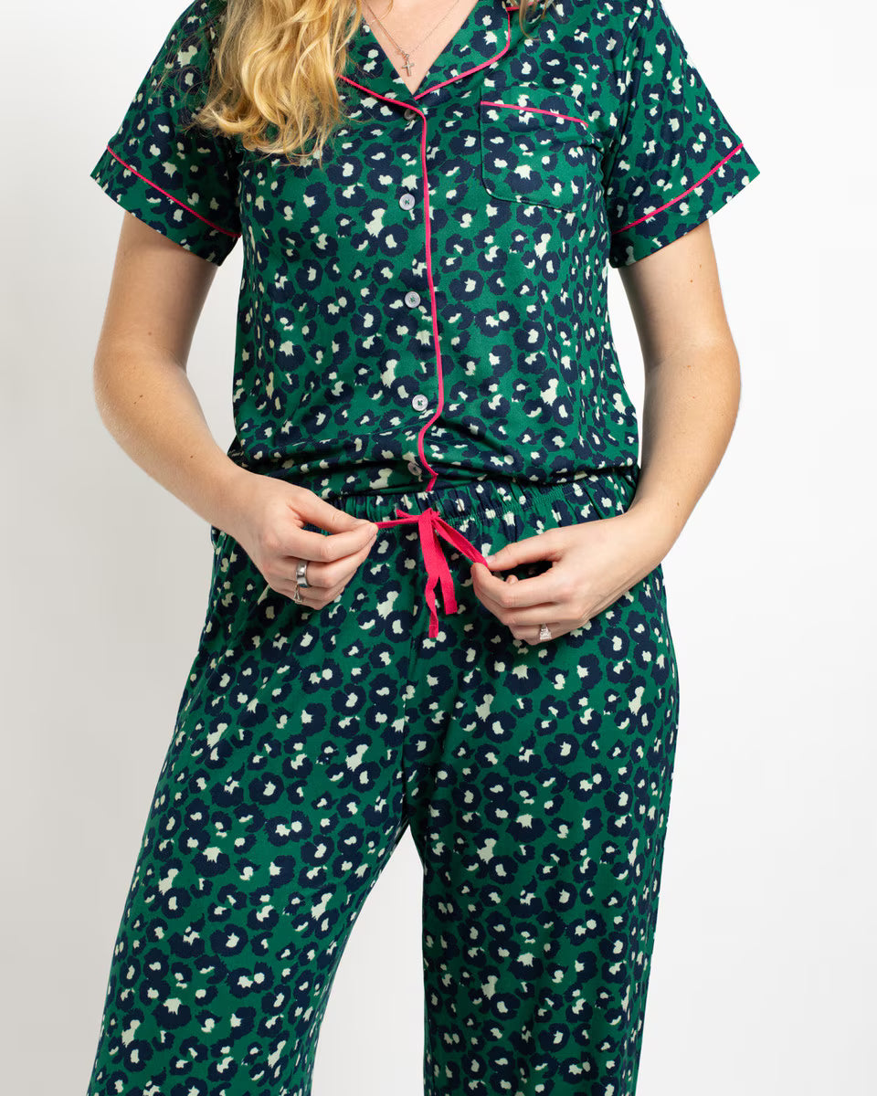 Whitney Short Sleeve Button Up Sleep Shirt and pants set  XLarge
