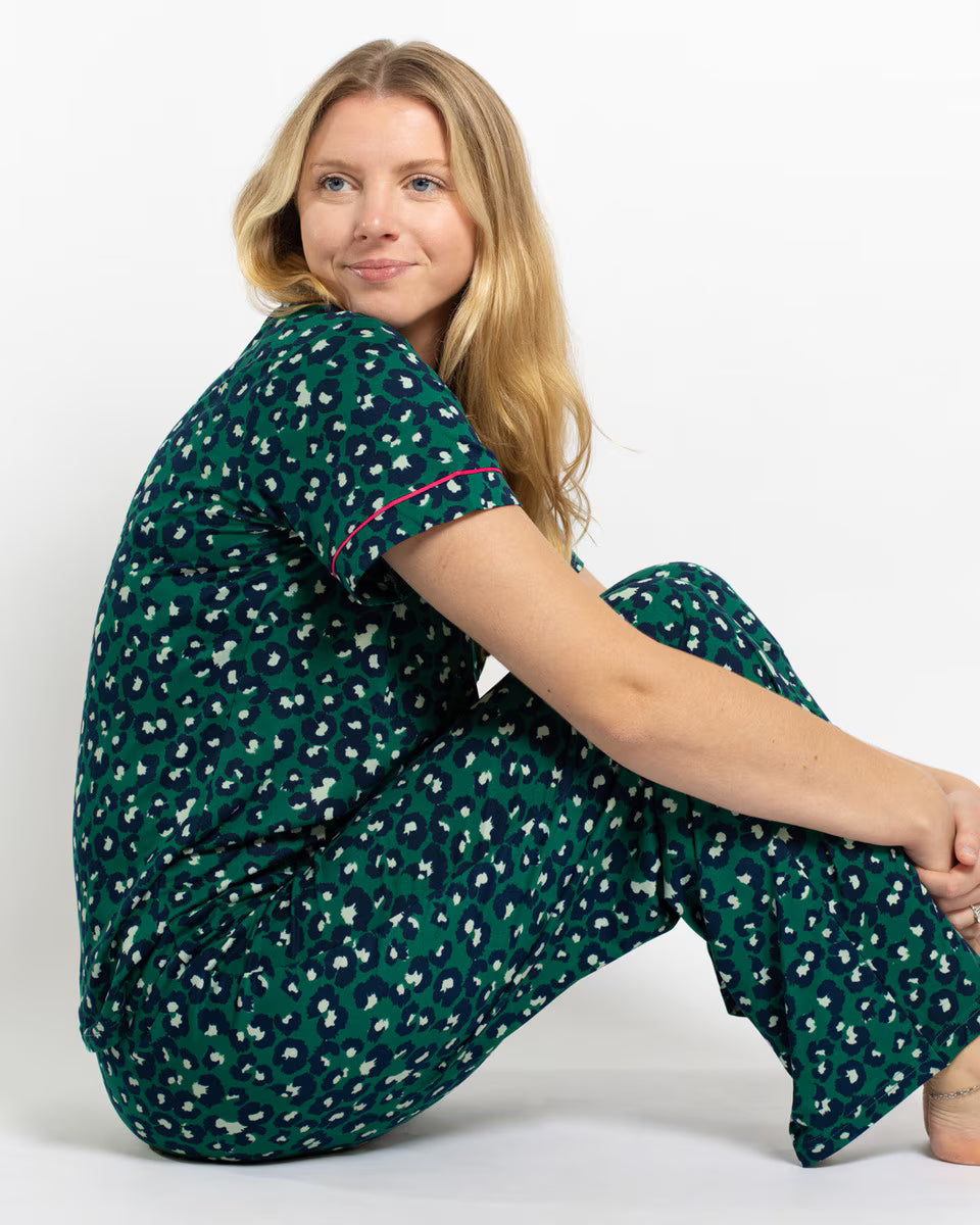 Whitney Short Sleeve Button Up Sleep Shirt and pants set  XSmall