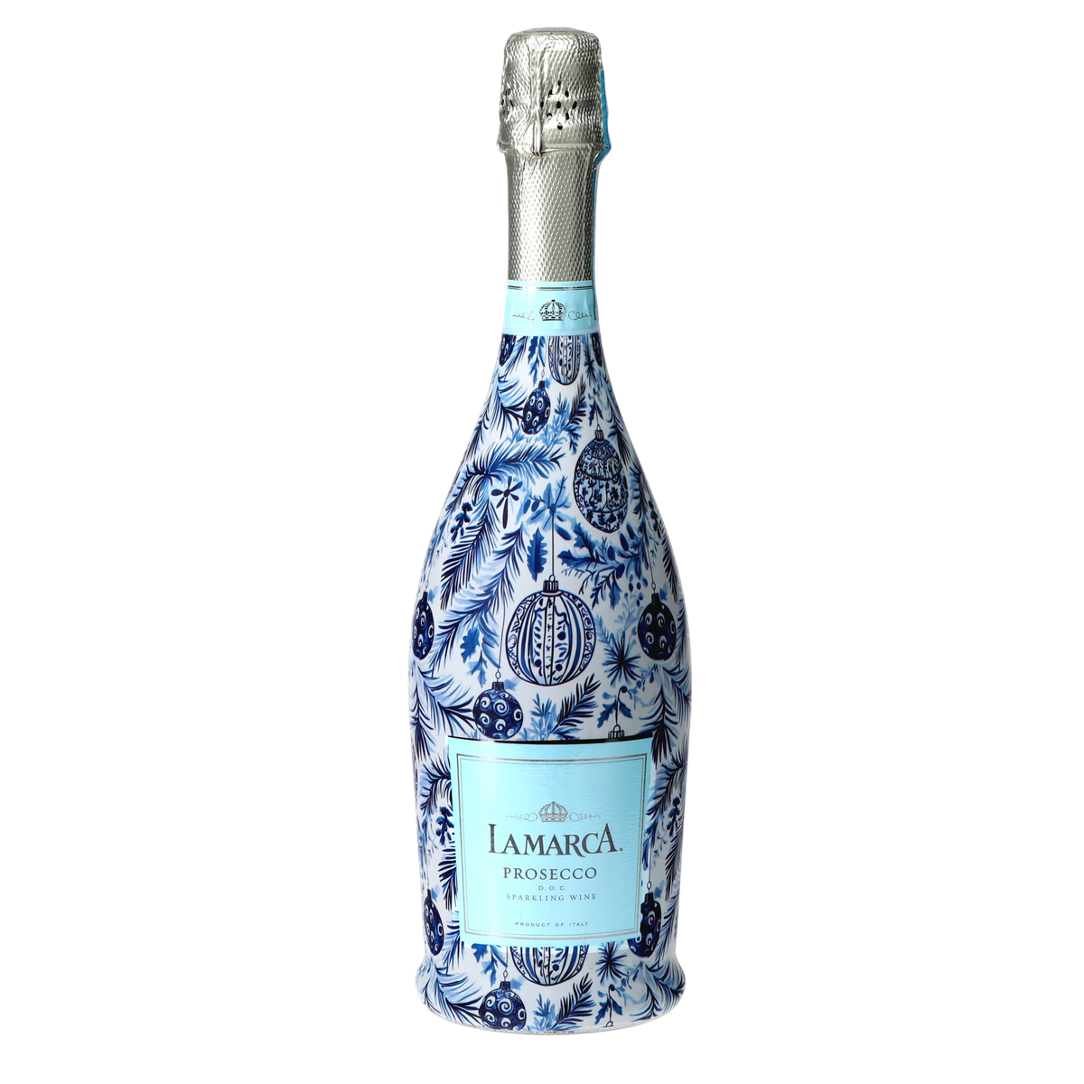 Limited Edition Blue & White Ornament Prosecco Bottle Wrap