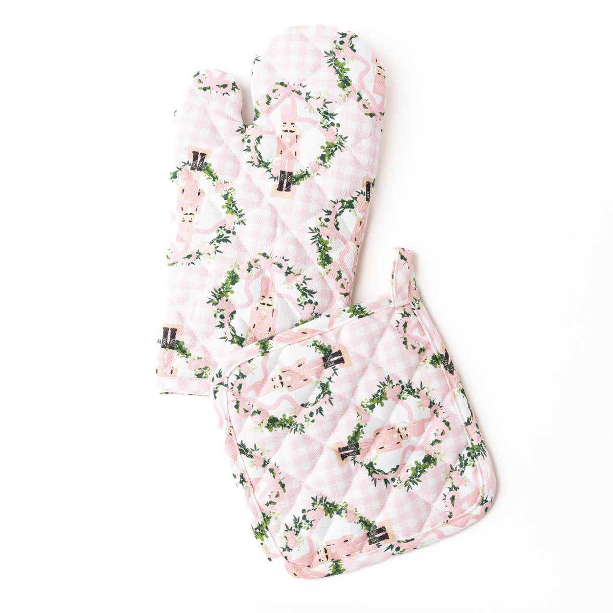 Sugarplum Gingham Oven Mitt & Potholder Set