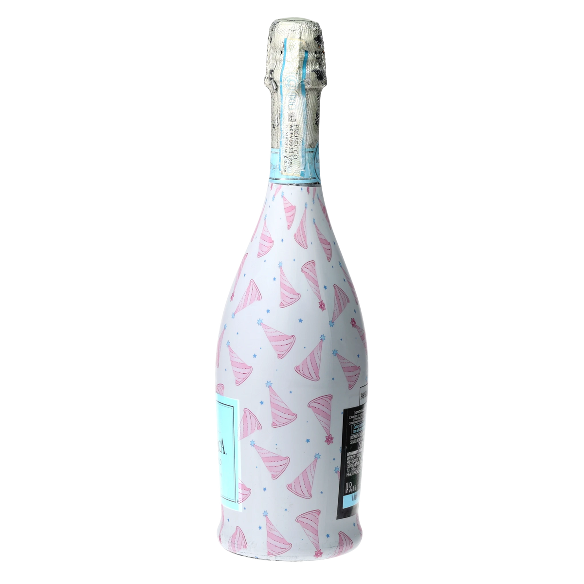 Pastel Birthday Party Hats Prosecco Bottle Wrap