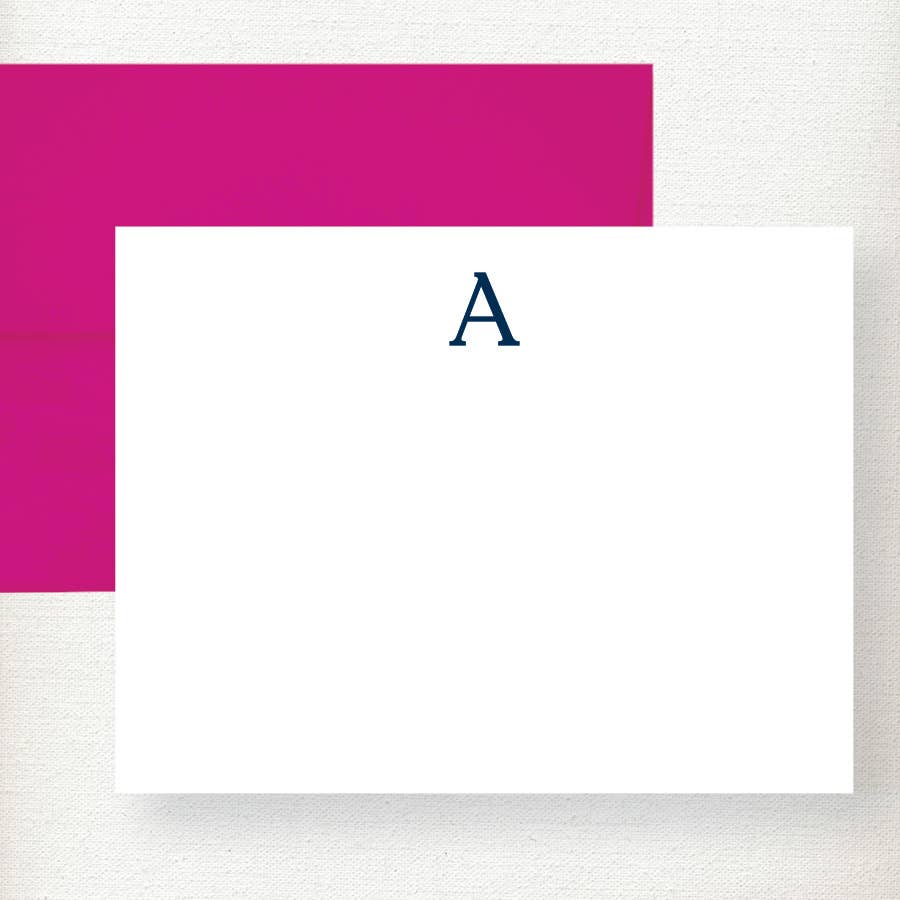 Classic Serif Initial Note Card