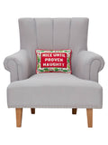 Until Proven Naughty Embroidered Needlepoint Style Pillow
