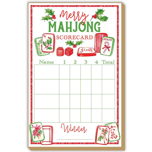 Merry Mahjong Scorecard Luxe Large Notepad