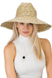 Straw Lifeguard Hat wheat w/ 2 color mono